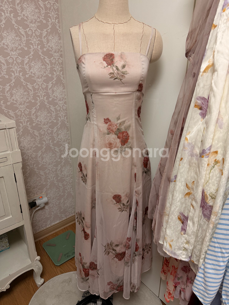 S사이즈) 신스덴 뮤트 베쥬 롱원피스 휴양지여름나시원피스 플로랄원피스--7