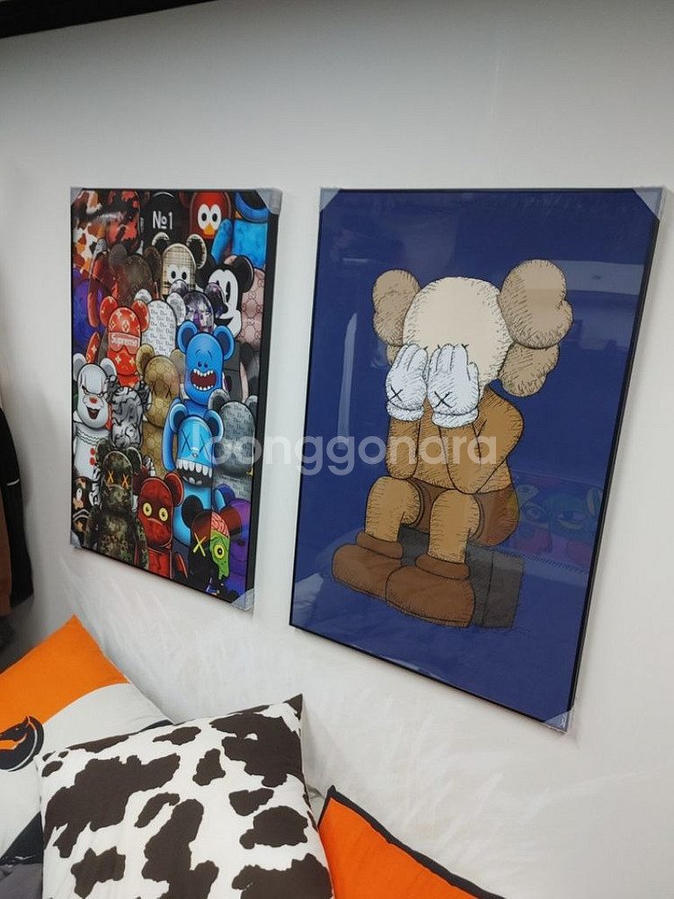 베어브릭 카우스 피규어 대형 그림 액자 인테리어소품--1