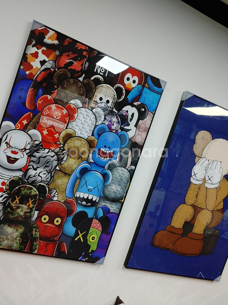 베어브릭 카우스 피규어 대형 그림 액자 인테리어소품--2