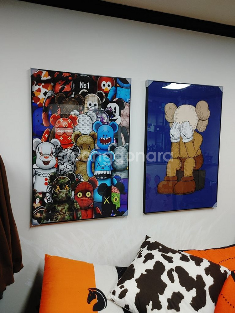 베어브릭 카우스 피규어 대형 그림 액자 인테리어소품--4