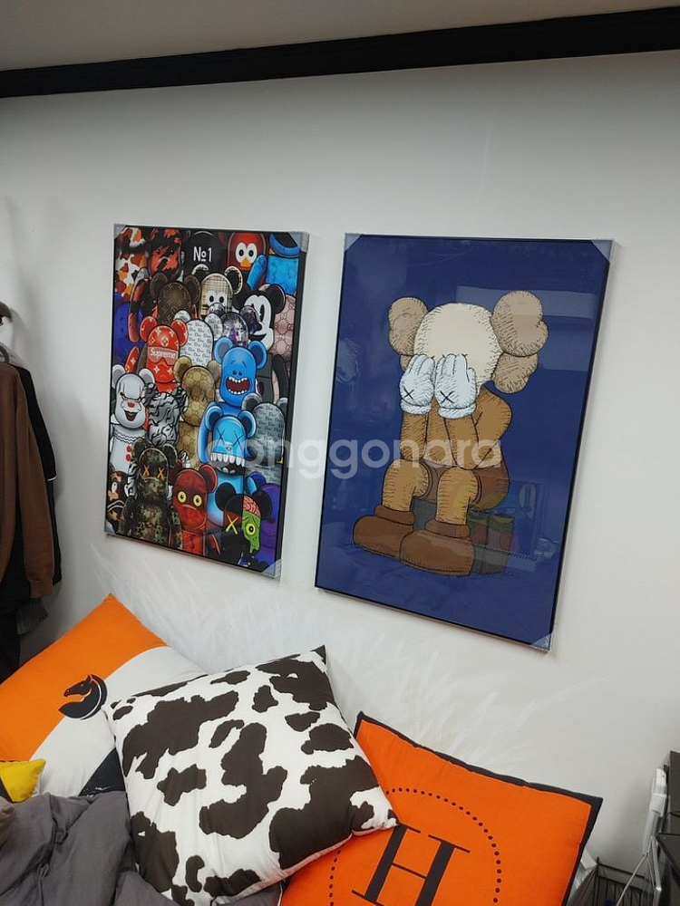 베어브릭 카우스 피규어 대형 그림 액자 인테리어소품--6