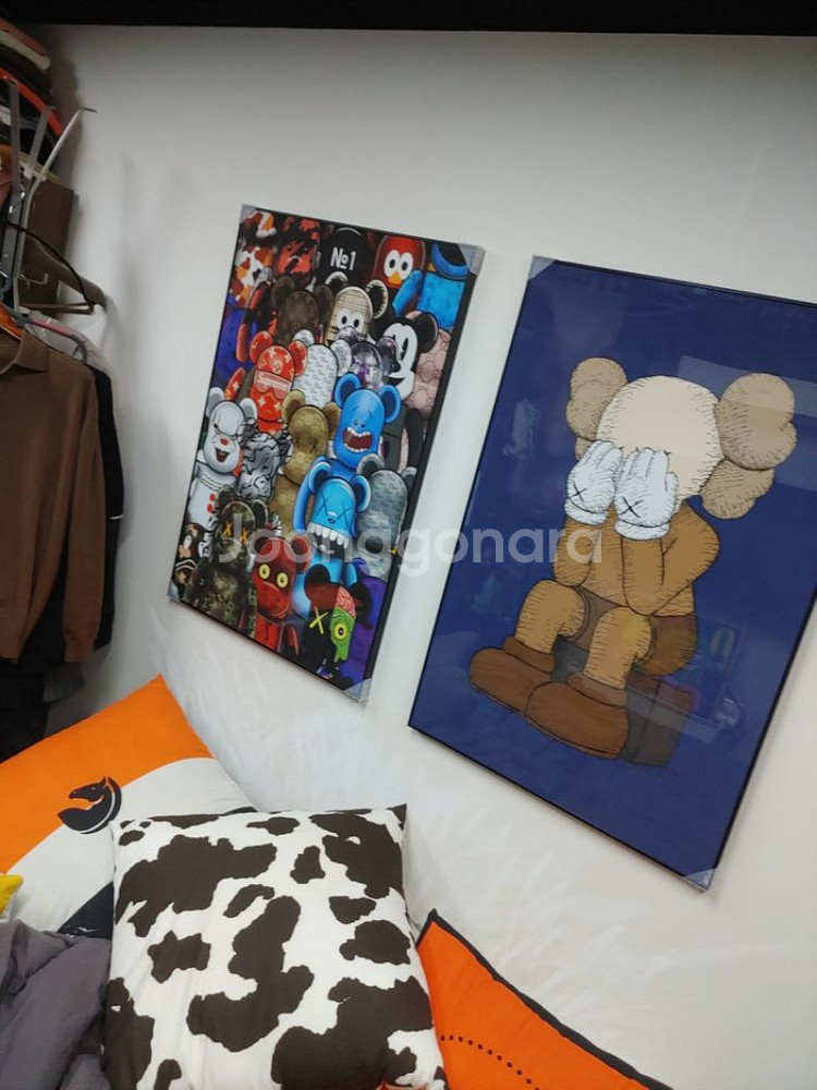 베어브릭 카우스 피규어 대형 그림 액자 인테리어소품--7