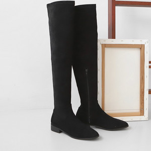 스웨이드 블랙 롱부츠