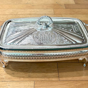 새제품/ 빈티지 퀸 앤 실버 캐서롤 워머 스탠드