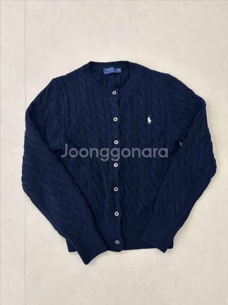 폴로 꽈배기 니트 가디건 여성용 L--0