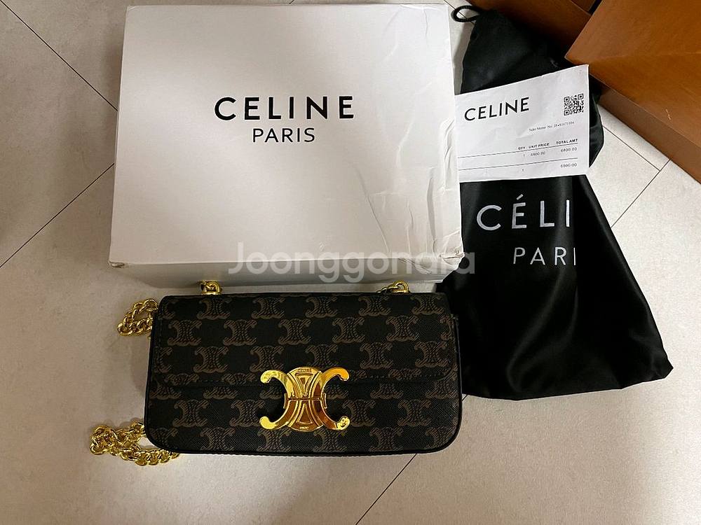 셀린느 트리오페 캔버스 숄더백(금장), 구성품o,새상품급, 네고O--2