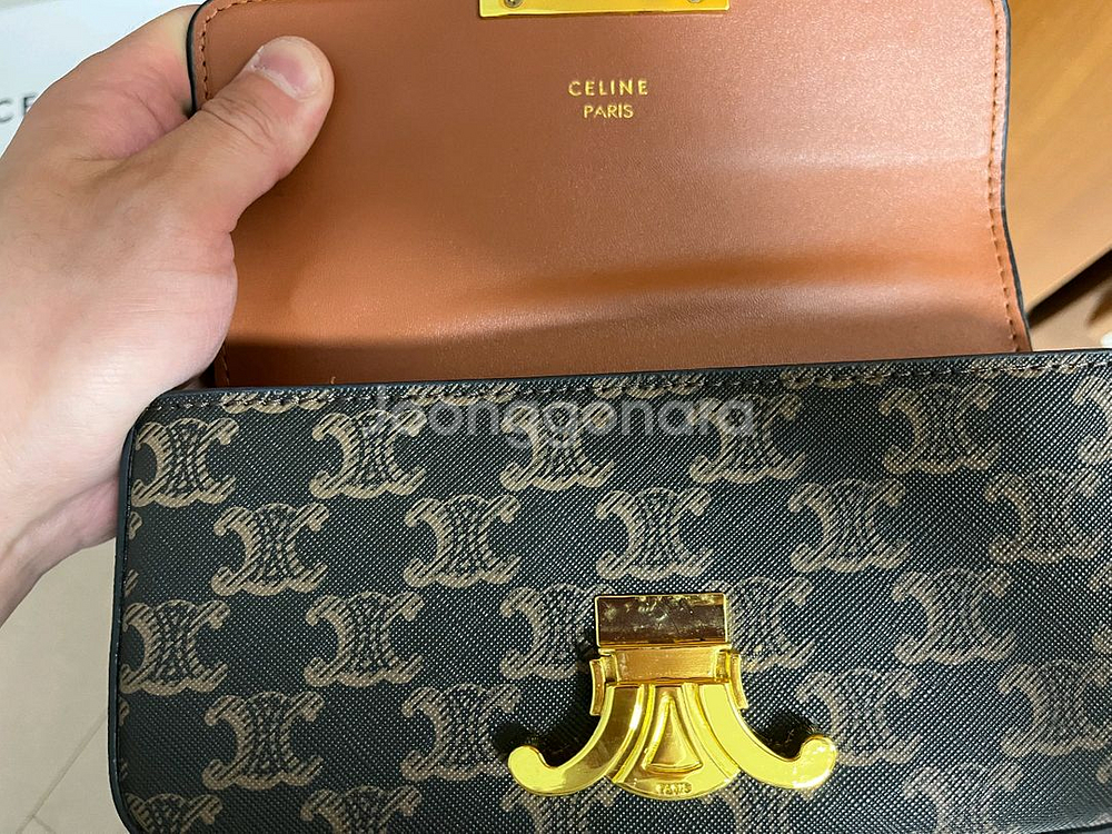 셀린느 트리오페 캔버스 숄더백(금장), 구성품o,새상품급, 네고O--5