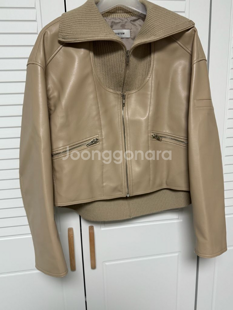 2023 한섬 시스템 레더 자켓--0