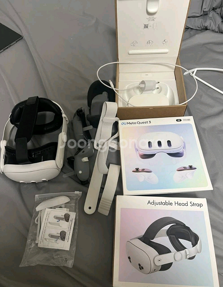 메타 퀘스트3 512GB 풀박스 + 사제 스트랩 + 안면폼 세트--0