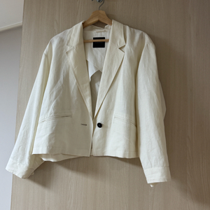 한섬 더캐시미어 아이보리 린넨 자켓