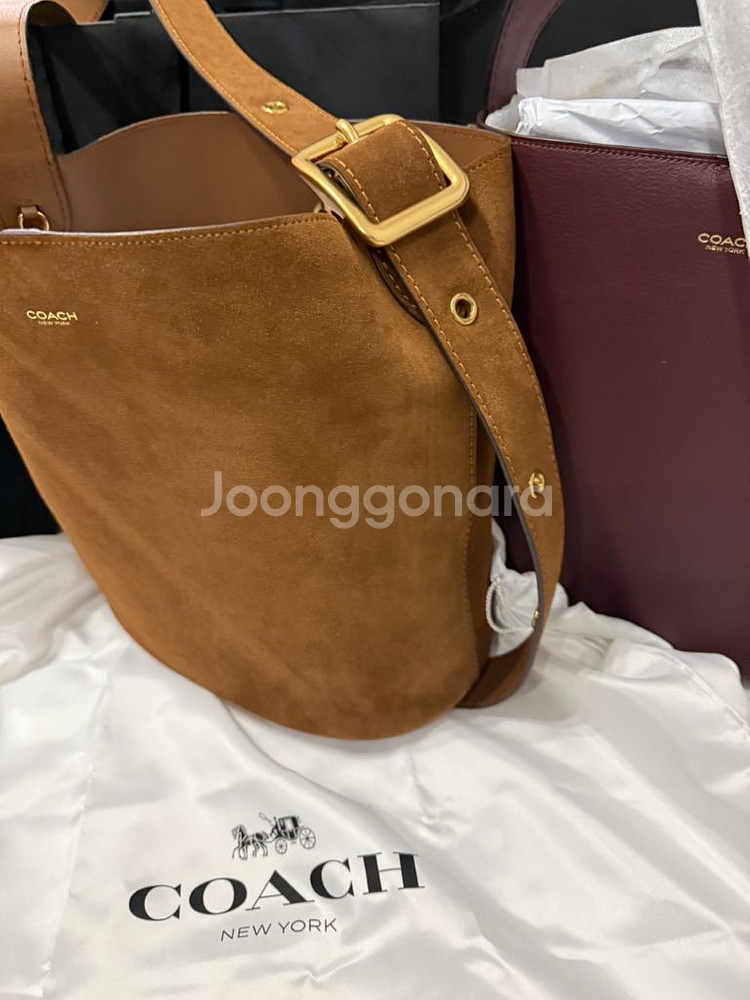 코치 스웨이드 버킷백--4