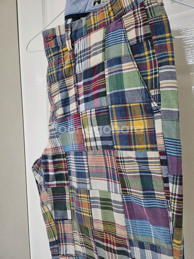 폴로 랄프로렌 인디아 마드라스 패치워크 반바지 32--2