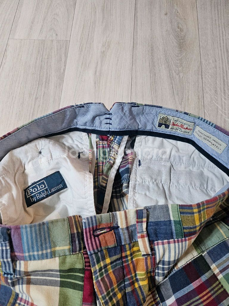 폴로 랄프로렌 인디아 마드라스 패치워크 반바지 32--5