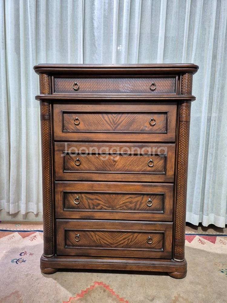 USA 엔틱 원목 5D 서랍장--0