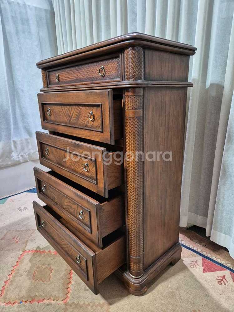 USA 엔틱 원목 5D 서랍장--3