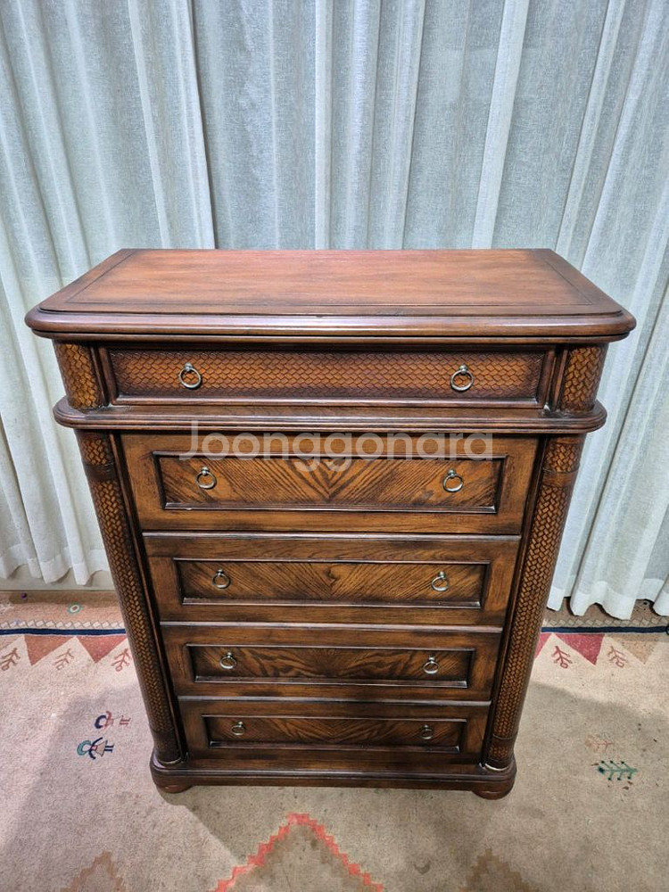 USA 엔틱 원목 5D 서랍장--1