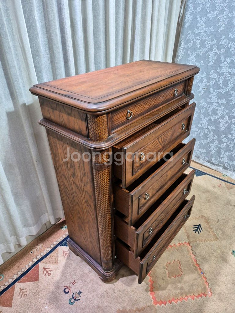 USA 엔틱 원목 5D 서랍장--4