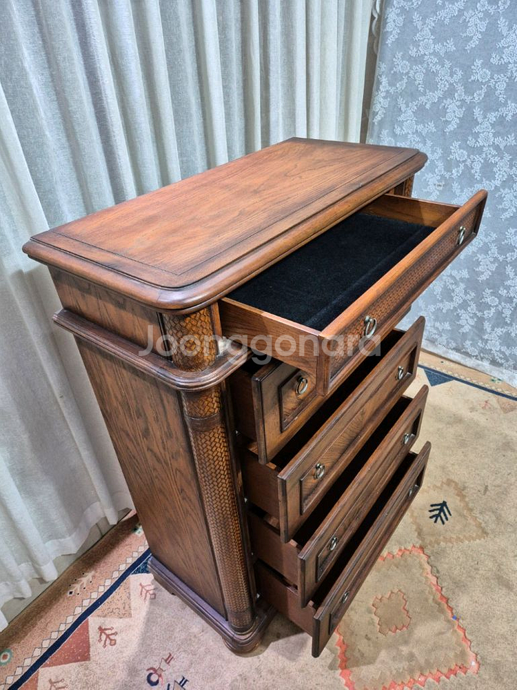 USA 엔틱 원목 5D 서랍장--5