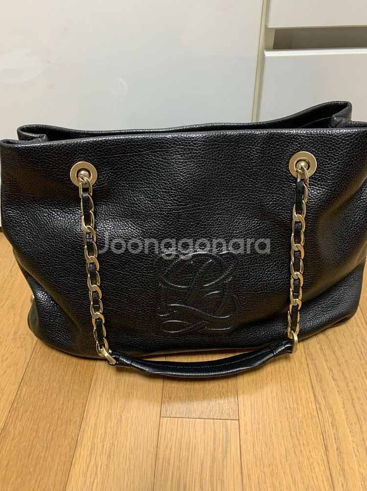 루이까또즈 블랙 가죽 체인백 숄더백--2