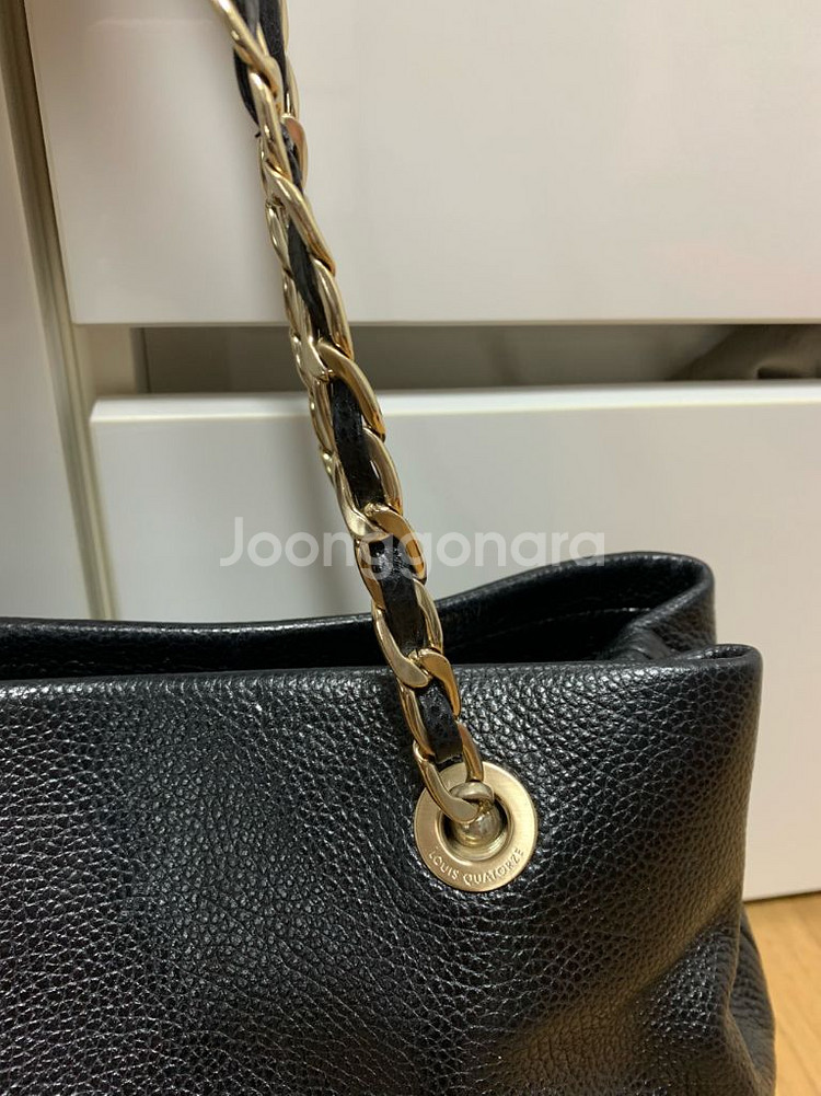 루이까또즈 블랙 가죽 체인백 숄더백--5
