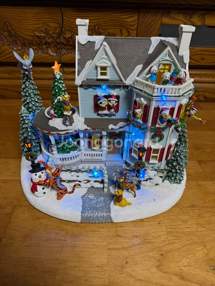 디즈니 크리스마스 하우스 오르골 장식--2