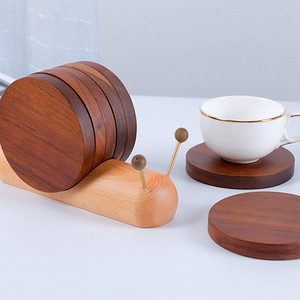 밤나무 달팽이 스네일 주방 인테리어 악세사리 커피잔 컵받침대세트
