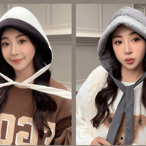 겨울 감기소녀 귀도리머플러 후드모자