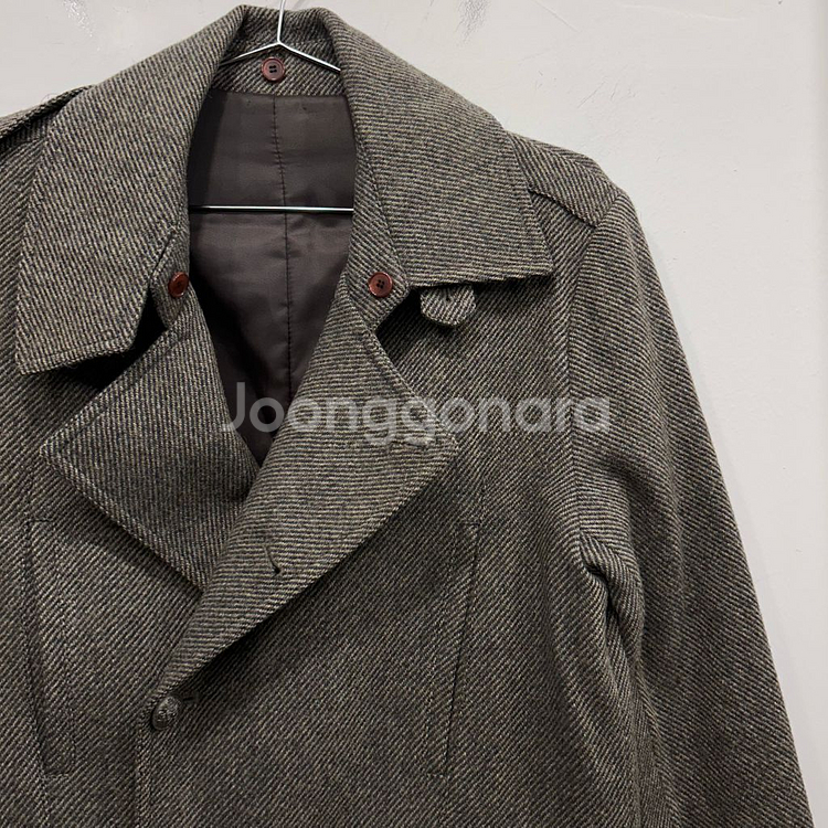 우영미 울 해링본 알파카헤어 더블카라 자켓--0