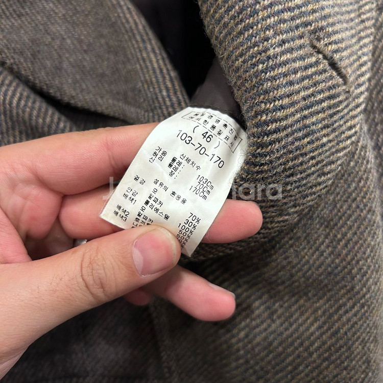 우영미 울 해링본 알파카헤어 더블카라 자켓--3