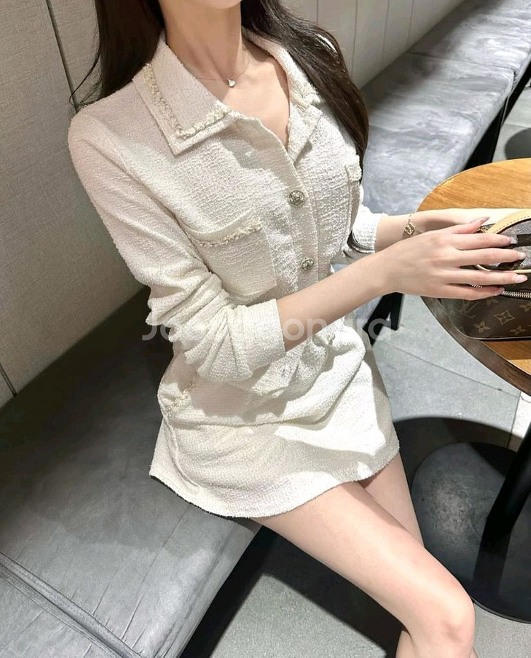 새상품 엘로니 펄 트위드 투피스 세트 수입의류 꾸안꾸룩--2