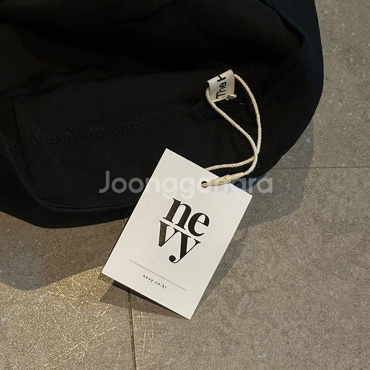 네비 브루이 리본 플리츠 스커트 팬츠 블랙 M--5