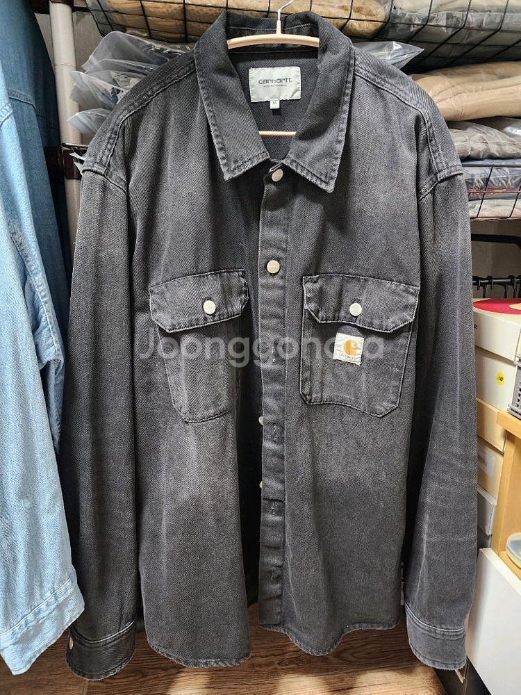[XL] 칼하트 WIP 하비 셔츠 자켓 블랙 유즈드--1