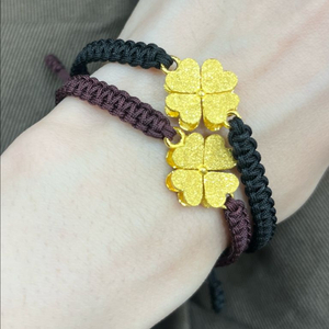 순금 1돈 클로버 실크줄 매듭 팔찌 (새제품)