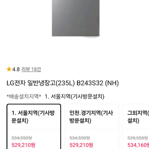 LG전자 일반냉장고 235L