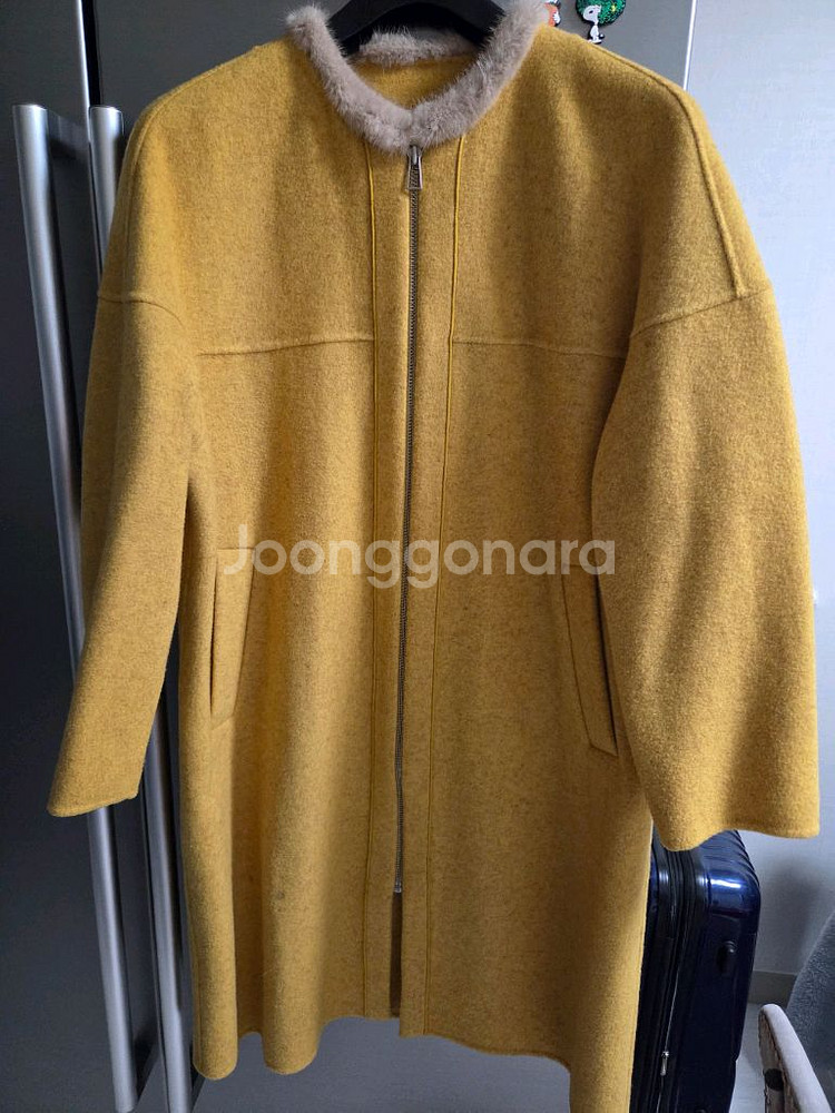 베네통 밍크넥 캐시미어 코트--3