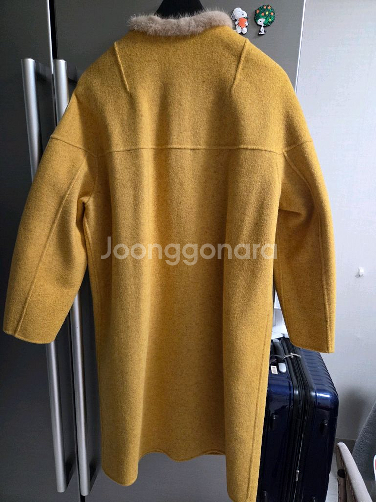 베네통 밍크넥 캐시미어 코트--4