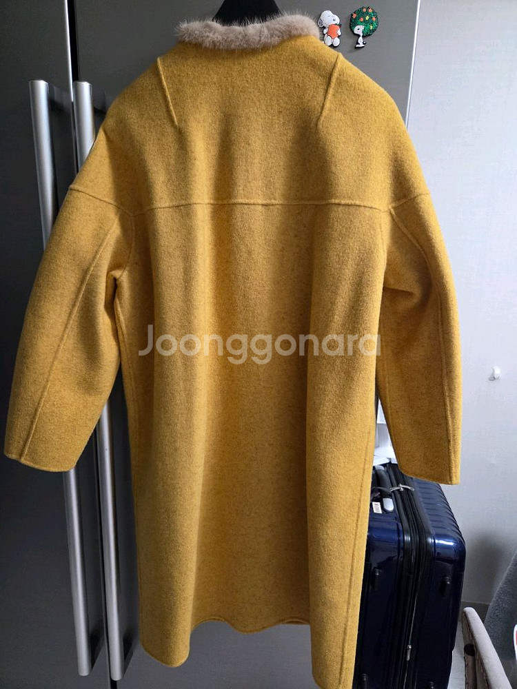 베네통 밍크넥 캐시미어 코트--8