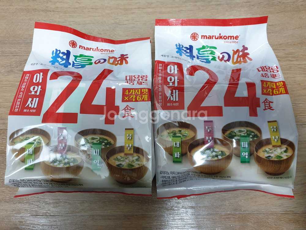 마루코메 즉석 미소된장국 료테이노 아지 24식 x 2봉 일본 즉석 간편식 된장국 미개봉 새제품--0