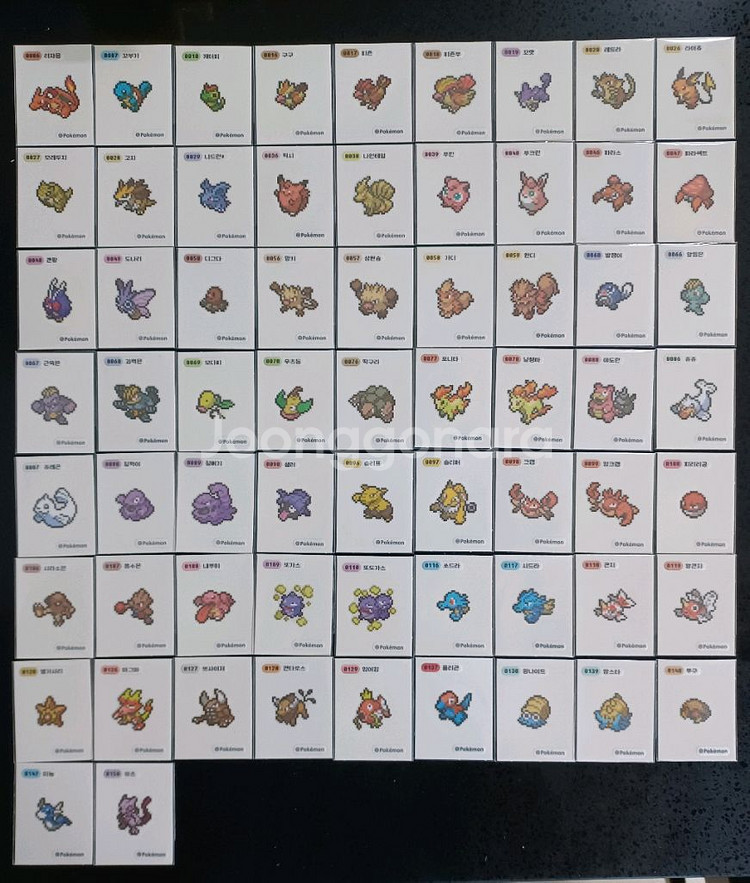 포켓몬 픽셀아트 65종 띠부씰 일괄 띠부실--0