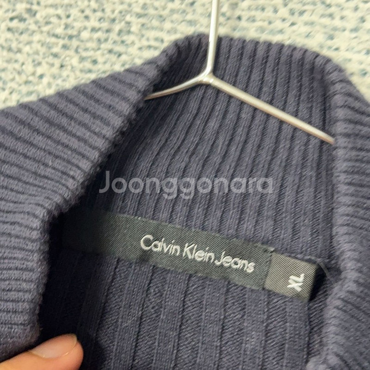 캘빈클라인 네이비 캐주얼 코튼 니트 집업 XL--4