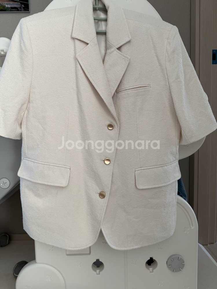 아이보리 반팔자켓(새상품)--0