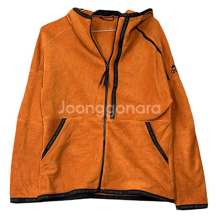 아디다스 오렌지 캐주얼 플리스 후리스 후드집업 M--0