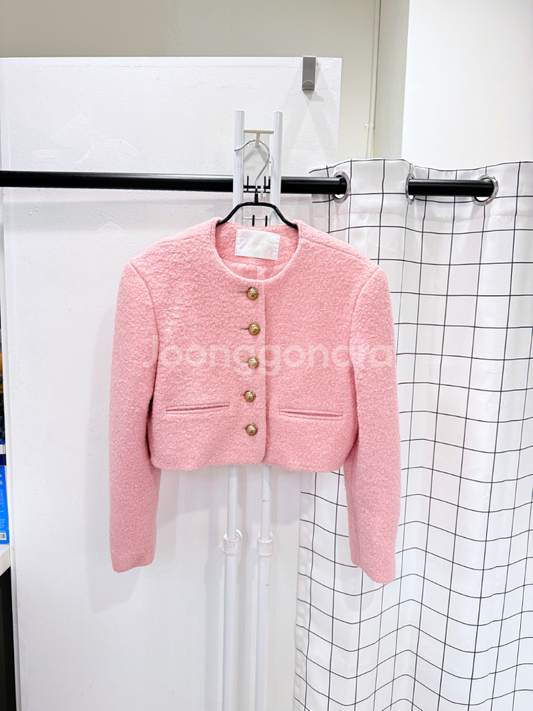 줄로그 울 트위드 크롭자켓--0