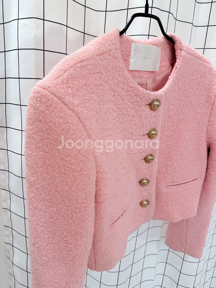 줄로그 울 트위드 크롭자켓--1