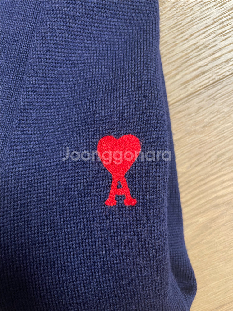 AMI 아미 스몰하트로고 울 가디건--7