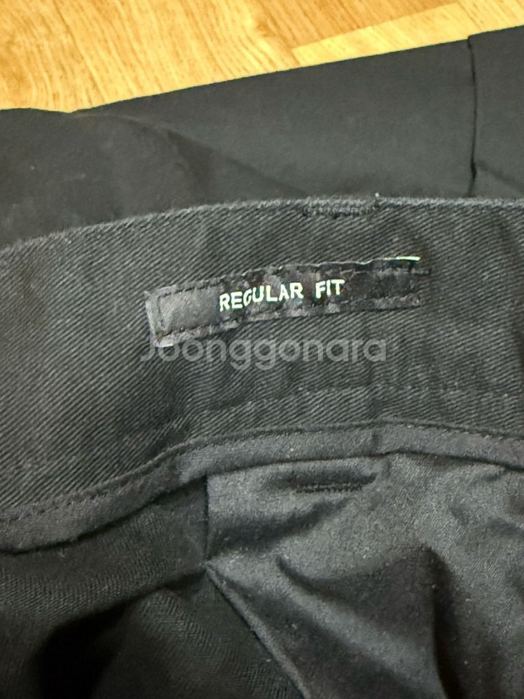 무신사 스탠다드 원 턱 레귤러 핏 치노 팬츠 블랙 33인치--3