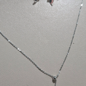 14k 화이트골드 목걸이 귀걸이 세트