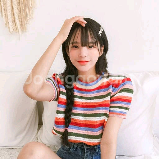 문복희 착용) 레인보우 스트라이프 반팔 니트 티셔츠 / 소솔마켓 애프터먼데이 소녀레시피 영앤리치 프렌치오브 육육걸즈--4