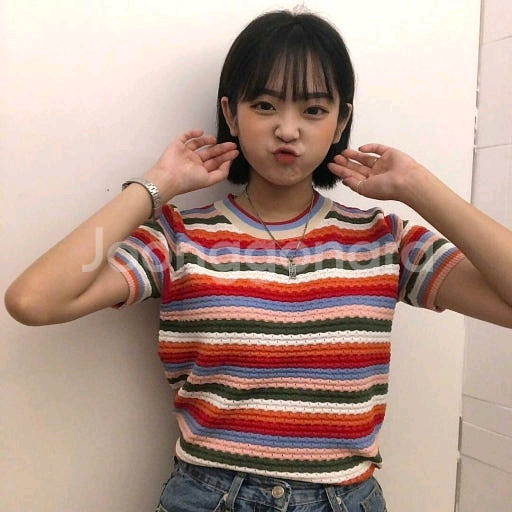 문복희 착용) 레인보우 스트라이프 반팔 니트 티셔츠 / 소솔마켓 애프터먼데이 소녀레시피 영앤리치 프렌치오브 육육걸즈--5