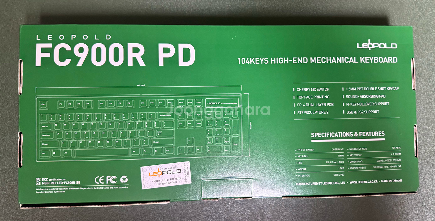 레오폴드 FC900R 영문 갈축 (한정판) 풀박(레드 esc키캡 새거 추가로 드림)--6
